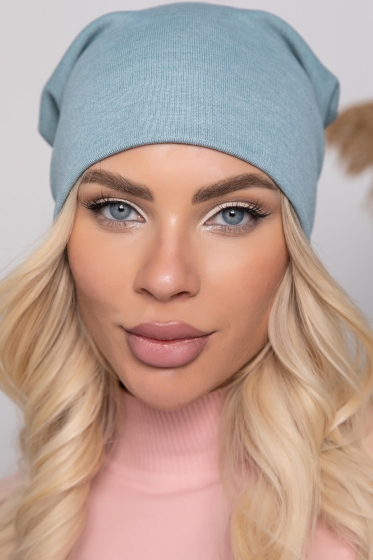Шапка с отворотом (светлая бирюза) Ш13