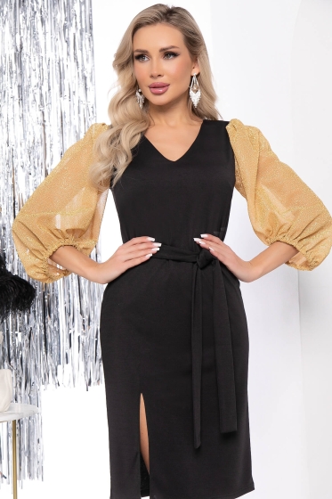 Платье "Магия красоты" (блэк/золото) П7831