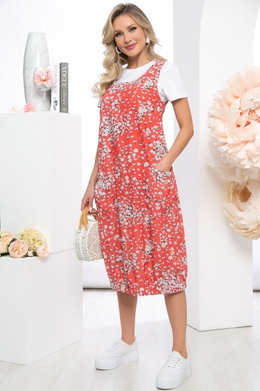 Сарафан "Жаркое лето" (коралл) П5499