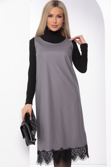 Сарафан из экокожи "Бригитта" (грей) П8101