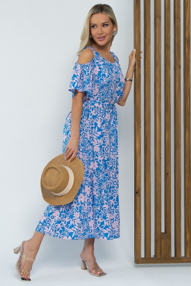 Платье Марианна (сине-розовое) П13472-5М