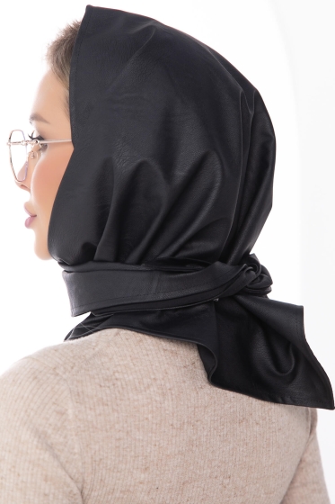 Косынка из матовой экокожи (блэк) КЭ5