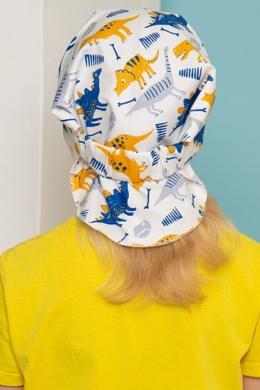Бандана-косынка (динозаврики, белая) БК3