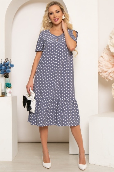 Платье "Магия цветов" (джинс) П4040