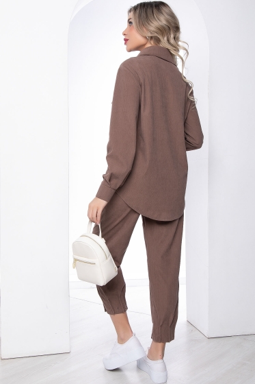 Рубашка "Дыхание весны" (кофе) Б8689