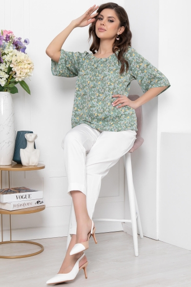 Блуза "Аксинья" (олива) Б5947