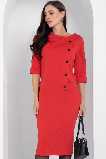 Платье Простота в деталях (красное) П12621-5