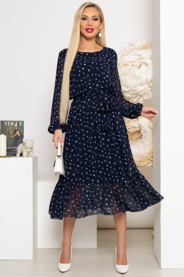 Платье "Фортуна" (темно-синее) П3970