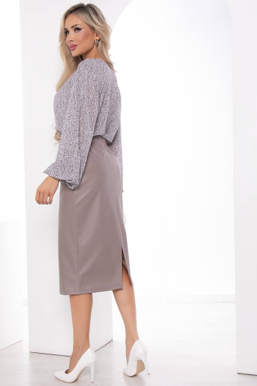 Юбка из экокожи (беж) Ю8445