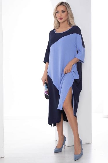 Платье Нежность весны синее П10093