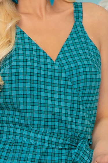 Сарафан "Изящный комплимент" (бирюза) П3645