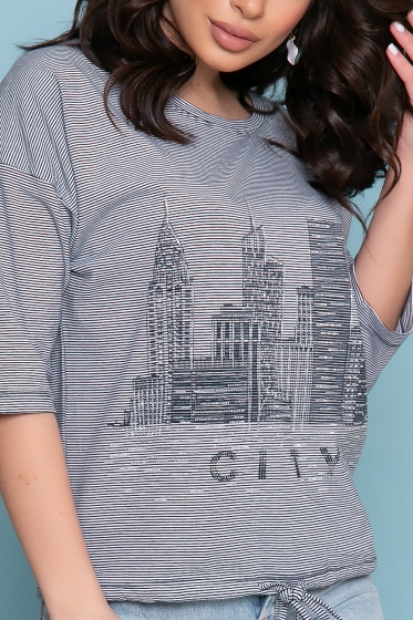 Футболка со стразами (город) Б3448