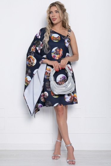 Платье На крыльях любви (темно-синее) П10823