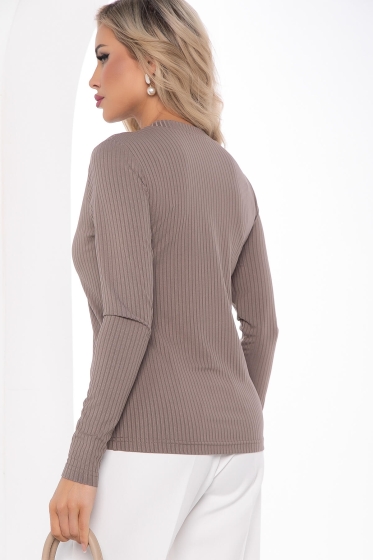 Джемпер с V-образным вырезом (шоколад) Б8274