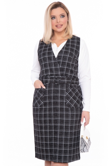 Сарафан "Идеал" (клетка блэк) П3190
