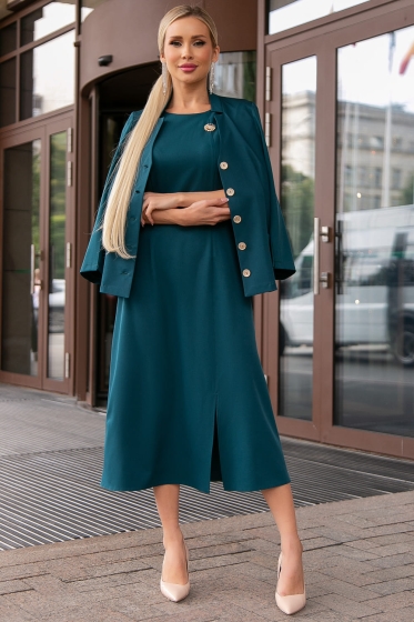 Платье "Астра" (изумруд) П3978