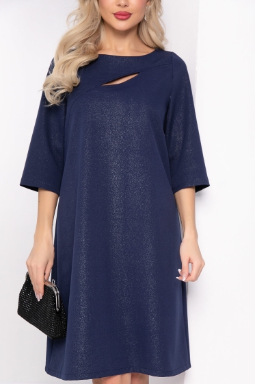 Платье "Показ мод" (темно-синее) П8072