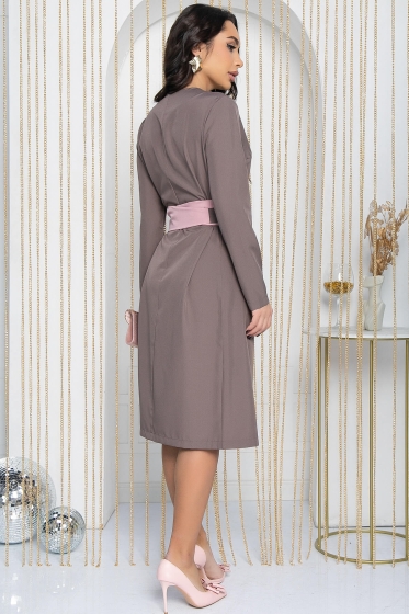 Платье Рахель (коричнево-розовое) П11434