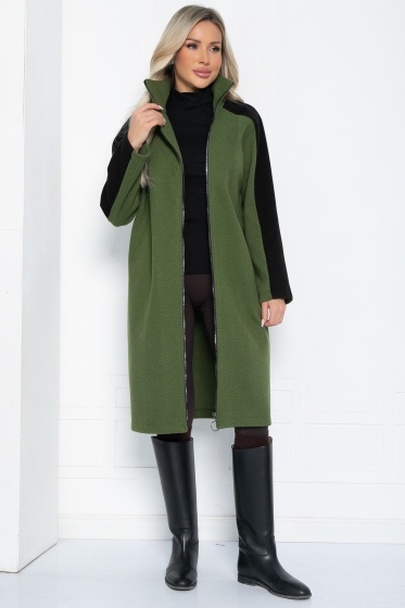 Пальто на молнии Клариса (фисташка) Б12498-13