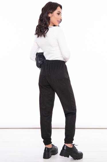 Джоггеры из замши (блэк) Б3048