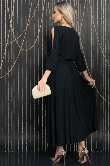 Платье Танго вдвоем (мерцающий черный) П11665