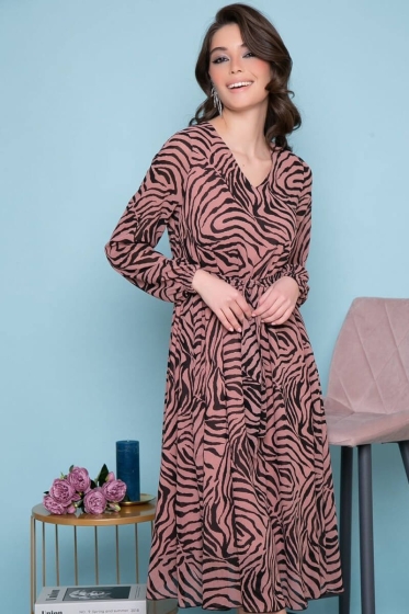 Платье "Волшебная история" (пыльная роза/блэк) П7237