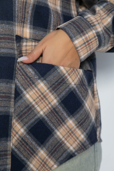 Рубашка Золушка (бежево-синяя) Б11645