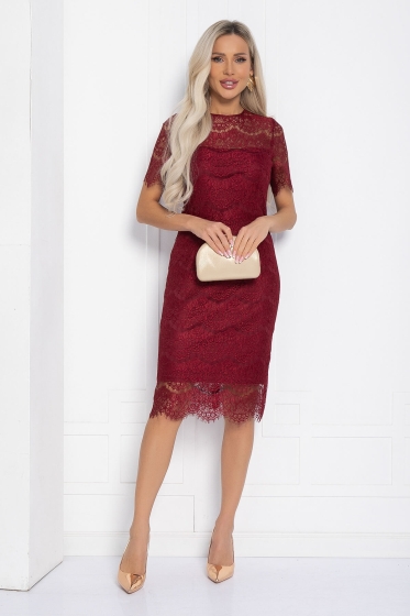 Платье Бритни (бордовое) П12318-29
