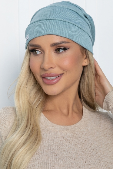 Шапка Емеля с лейблом LT (светло-бирюзовая) ШЕ01