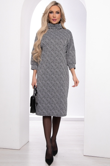 Платье "Никс" (черно-белое) П8277