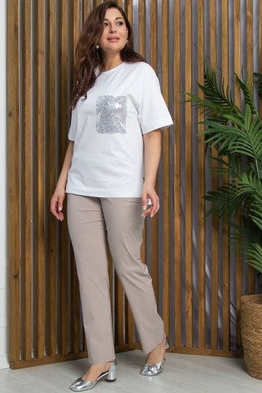 Брюки Бланж (бежевые) Б13391-18М