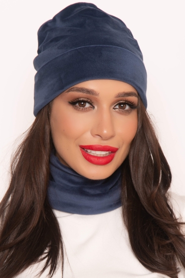 Комплект шапка и снуд (синий) ШС3