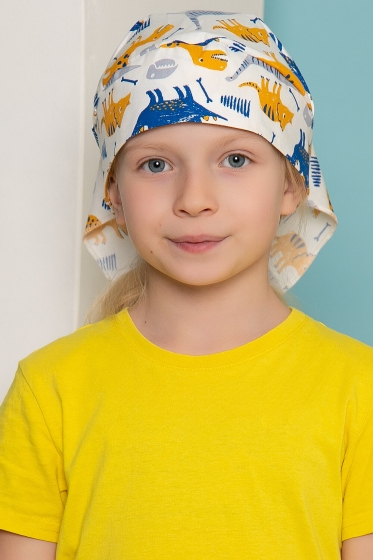 Бандана-косынка (динозаврики, белая) БК3