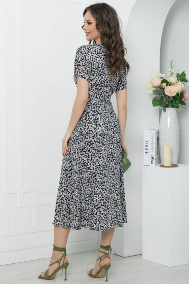 Платье "Римские каникулы" (темно-синее) П5604