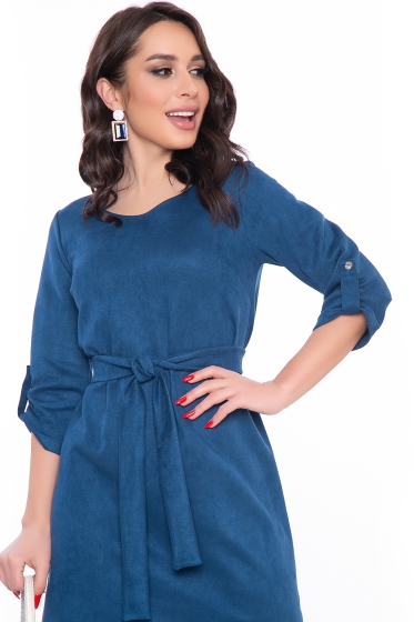 Платье "Магия замши" (сапфир) П3136