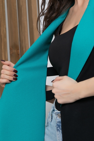 Жилет "Эффектное появление" (блэк/бирюза) Б5709