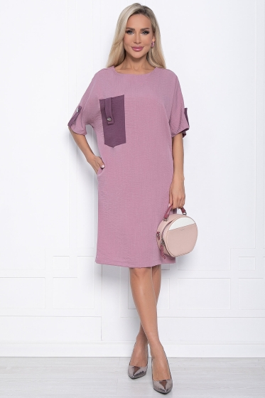 Платье Кайла люкс с карманом (сирень) П10874