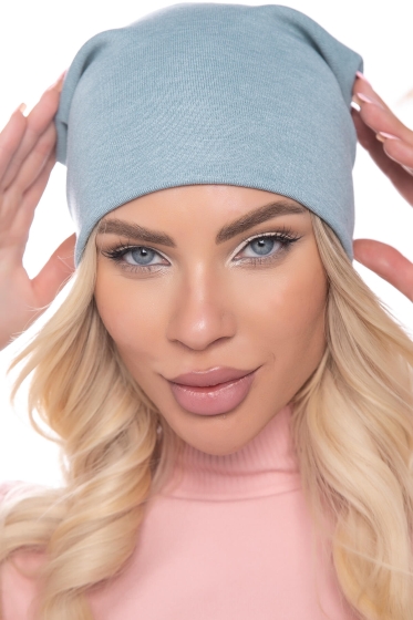 Шапка с отворотом (светлая бирюза) Ш13