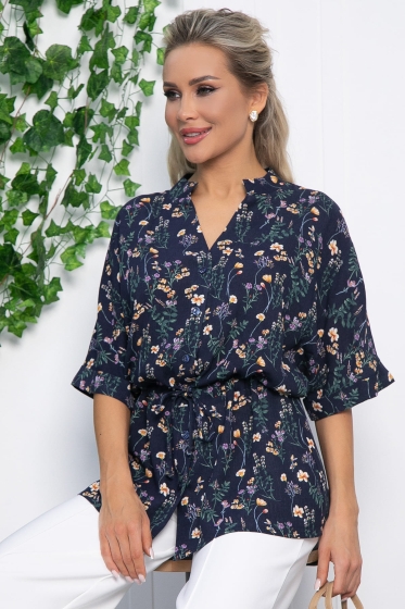 Блуза Мариша (синяя) Б13648-30М
