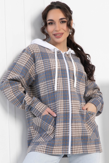 Рубашка Руслана (бежево-коричневая) Б12916-44М