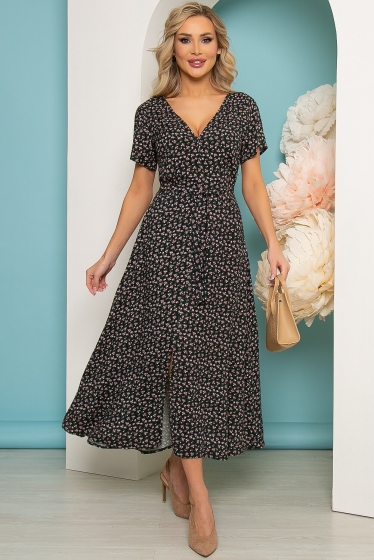 Платье "Римские каникулы" (темно-зеленое) П3522