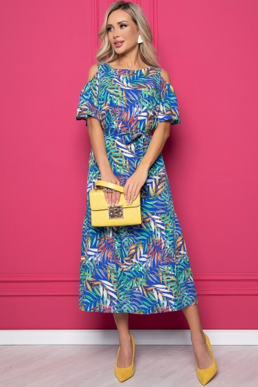 Платье "Марианна" миди (тропик) П8746
