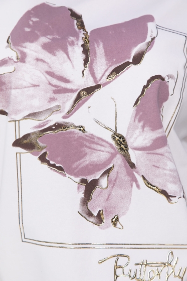 Блуза Валетта (бело-сиреневая) Б13403-20М