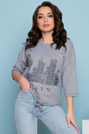 Футболка со стразами (город) Б3448