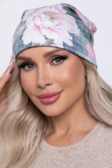 Шапка (цветы/розовая) Ш07