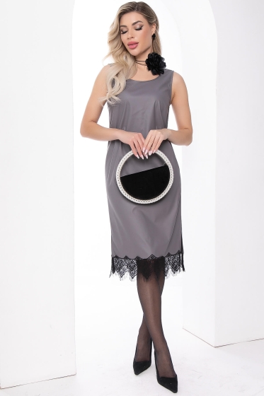 Сарафан из экокожи "Бригитта" (грей) П8101