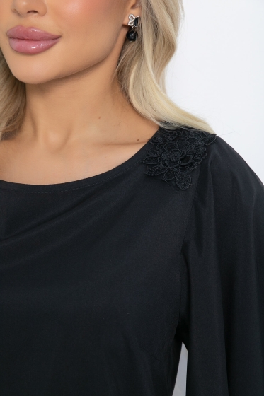 Блуза Покоряя сердца (черная)  Б12431-1