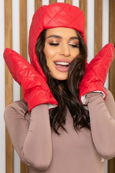 Комплект ушанка и рукавицы (рэд) УР1