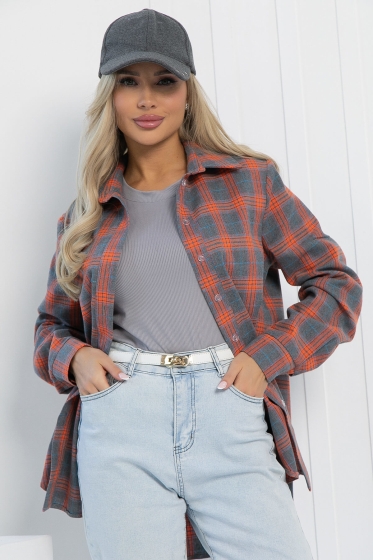 Рубашка Денни (серо-оранжевая) Б13098-7М