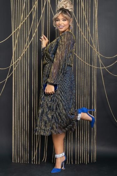 Платье Млечный путь (сине-золотое) П11715